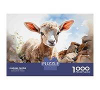 Puzzle for Teenagers 1000 Pieces Baby Goat Painting Jigsaw for Adults Brain Teaser Game Pattern Assembly for Birthday, Chrismas 70x50cm/1000pcs