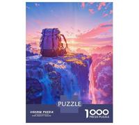 Puzzle for Teenagers 1000 Pieces Backpack Camp Waterfall Teenager Puzzles Brain Teaser Game Precision Cutting Unique Birthday And Gifts 70x50cm/1000pcs