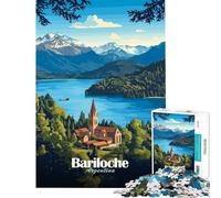 Puzzle for Teenagers 1000 Pieces Bariloche Argentina Travel Poster Challenging To Complete Difficult Hard Home Decoration Toys for And from 14 Years And over (50x75cm)