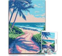 Puzzle for Teenagers 1000 Pieces Beach Path Minimalist Challenging Game Toys Learning Educational Anti-Stress Toys Size 50x75cm