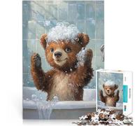 Puzzle for teenagers 1000 Pieces Bear in a Bubble Bath Lernspiele Heimdekoration Tolle Geschenke und Spielzeuge75x50cm