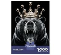 Puzzle for Teenagers 1000 Pieces Bear King Puzzle for Adults Brain Teaser Game Difficult Hard Help The Brain Exercise 38x26cm/1000pcs