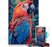 Puzzle for Teenagers 1000 Pieces Beautiful Ara Parrot Clean Cut Piece Smart Play Gift Free Time Game Xmas Scene Art (38x52cm)