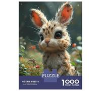 Puzzle for Teenagers 1000 Pieces Beautiful Bunny Cartoon Puzzle for Adults Brain Teaser Game Difficult Hard Help The Brain Exercise 52x38cm/1000pcs