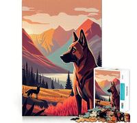 Puzzle for Teenagers 1000 Pieces Belgian Malinois Nature Clean Cut Piece Smart Play Gift Free Time Game Xmas Scene Art (50x75cm)