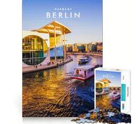 Puzzle for Teenagers 1000 Pieces Berlin City Clean Cut Piece Smart Play Gift Free Time Game Xmas Scene Art (38x52cm)