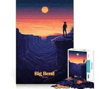 Puzzle for Teenagers 1000 Pieces Big Bend Texas Sunset Flawless Fit Art Cognitive Play Gift Slow Game Play Xmas Art Gift (50x75cm)