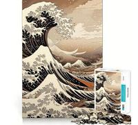 Puzzle for Teenagers 1000 Pieces Big Wave Beach Clean Cut Piece Smart Play Gift Free Time Game Xmas Scene Art (38x52cm)