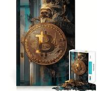 Puzzle for Teenagers 1000 Pieces Bitcoin Ancient Ruins Art Clean Cut Piece Smart Play Gift Free Time Game Xmas Scene Art (38x26cm)