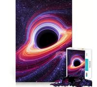 Puzzle for Teenagers 1000 Pieces Black Hole in Space Exact Edge Art, Focus Game Gift, Cozy Time Game, Xmas Scene Art (38x26cm)