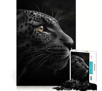 Puzzle for Teenagers 1000 Pieces Black Panther Close-Up Exact Edge Art, Focus Game Gift, Cozy Time Game, Xmas Scene Art (38x26cm)