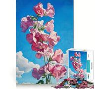 Puzzle for Teenagers 1000 Pieces Bloom in Sweet Pea Exact Edge Art, Focus Game Gift, Cozy Time Game, Xmas Scene Art (50x75cm)