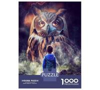 Puzzle for Teenagers 1000 Pieces Boy And Giant Owl Puzzles for Adults Relaxing Games Wall Decoration Deal As Gifts for The Whole Family 52x38cm/1000pcs