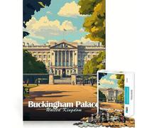 Puzzle for Teenagers 1000 Pieces Buckingham Palace Poster Flawless Edge Fun Mental Skill Game Quiet Fun Play Birthday Art Play (50x75cm)