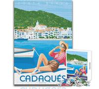Puzzle for Teenagers 1000 Pieces Cadaqués Costa Brava Poster Toy Intellectual Game Perfect Decoration Gifts Ideas Size 50x75cm