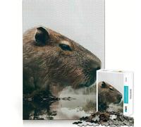 Puzzle for Teenagers 1000 Pieces Capybara Reflections Flawless Edge Fun Mental Skill Game Quiet Fun Play Birthday Art Play (38x52cm)