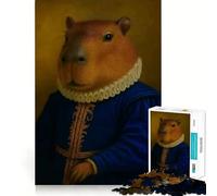 Puzzle for Teenagers 1000 Pieces Capybara Renaissance Portrait Flawless Edge Fun Mental Skill Game Quiet Fun Play Birthday Art Play (50x75cm)
