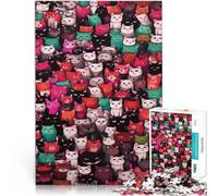 Puzzle for teenagers 1000 Pieces Cat Crowd Art Print Educational Stress Relief Toy for is ideal as a gift for the whole family 50x70cm