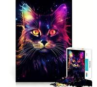 Puzzle for Teenagers 1000 Pieces Cat in Trippy Borderlands Flawless Edge Fun Mental Skill Game Quiet Fun Play Birthday Art Play (38x26cm)
