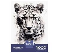Puzzle for Teenagers 1000 Pieces Cheetah Beauty Watercolor Puzzles for Adults Relaxing Games Wall Decoration Deal As Gifts for The Whole Family 70x50cm/1000pcs