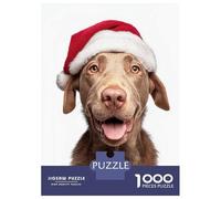 Puzzle for Teenagers 1000 Pieces Chesapeake Bay Retriever Dog with Santa Hat Puzzles for Adults Relaxing Games Wall Decoration Deal As Gifts for The Whole Family 38x26cm/1000pcs