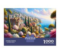 Puzzle for Teenagers 1000 Pieces Coastal Villa Paradise Jigsaw for Adults Brain Teaser Game Pattern Assembly for Birthday, Chrismas 70x50cm/1000pcs