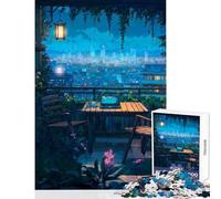 Puzzle for Teenagers 1000 Pieces Coffee on The Terrace Educational Toy Gift For Birthdays Educational Games with Matching Poster And Trivia Sheet Size 38x52cm