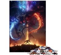 Puzzle for Teenagers 1000 Pieces Cosmic Dragon Battle Fun at Home Activities, Family Activities Practical Game for 14+ Puzzle Game Offered (50x75cm)