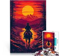 Puzzle for teenagers 1000 Pieces Cowboy Sunset Ride Lernspiel-Herausforderungsspielzeug Gutes Geschenk52x38cm