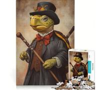Puzzle for Teenagers 1000 Pieces Dapper Turtle on A Mission, Brain Teaser Game, Fun at Home Activities, Presents for Women 38x26cm