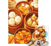 Puzzle for Teenagers 1000 Pieces Dim Sum Feast Illustration Learning Educational Toys Practical Game Analysis And Logic Gifts Ideas (Size 38x52cm)