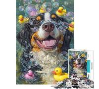 Puzzle for Teenagers 1000 Pieces Doggy Bubble Bath Fun Jigsaw Puzzles for Adults Difficult Hard Wishlist with Santa Claus Brainteaser Family Games (Size 50x75cm)