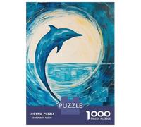 Puzzle for Teenagers 1000 Pieces Dolphin Abstract Sea Jigsaw for Adults Brain Teaser Game Pattern Assembly for Birthday, Chrismas 70x50cm/1000pcs
