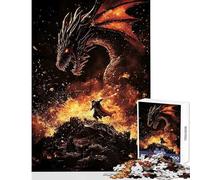 Puzzle for Teenagers 1000 Pieces Dragon Vs Knight Epic Battle Educational Game A Work of Art Toy Wall Decor Decompressing Intellectual (50X75CM)