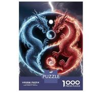 Puzzle for Teenagers 1000 Pieces Dragon Yin Yang Jigsaw for Adults Brain Teaser Game Pattern Assembly for Birthday, Chrismas 38x26cm/1000pcs