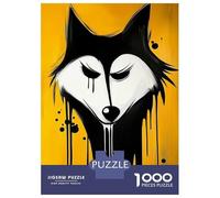 Puzzle for Teenagers 1000 Pieces Dripping Wolf Painting Jigsaw for Adults Brain Teaser Game Pattern Assembly for Birthday, Chrismas 38x26cm/1000pcs