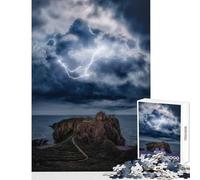 Puzzle for Teenagers 1000 Pieces Dunnottar Castle Scotland Jigsaw Puzzles for Adults Stress Reliever Wishlist with Santa Claus Unique Birthday And Gifts (38x26cm)