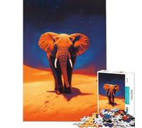 Puzzle for Teenagers 1000 Pieces Elephant Giant of The Desert Learning Educational Toys Practical Game Stress Reliever Great Gifts for Games (Size 75x50cm)