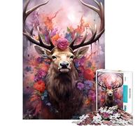 Puzzle for Teenagers 1000 Pieces Elk The Royal Beaute Learning Educational Toys Practical Game Analysis And Logic Gifts Ideas (Size 50x75cm)