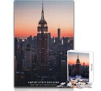 Puzzle for Teenagers 1000 Pieces Empire State Building Toy Intellectual Game Perfect Decoration Gifts Ideas Size 38x26cm