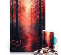 Puzzle for teenagers 1000 Pieces Enchanted Crimson Forest in Monochrome Red Spielspielzeug Wichtelgeschenke75x50cm