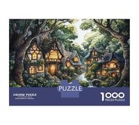 Puzzle for Teenagers 1000 Pieces Enchanted Forest Cottage Jigsaw for Adults Brain Teaser Game Pattern Assembly for Birthday, Chrismas 52x38cm/1000pcs
