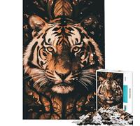 Puzzle for Teenagers 1000 Pieces Face of A Tiger And Nature Help The Brain Exercise Pattern Assembly Toy Wall Decor for And 14 Years And over (50X75CM)