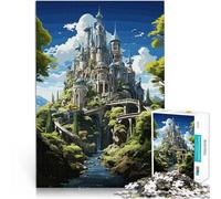 Puzzle for teenagers 1000 Pieces Fantasy Hill Castle River Stressabbau-Spielzeug Die Liebe zwischen Paaren stärken75x50cm