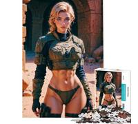Puzzle for Teenagers 1000 Pieces Female Soldier in Desert Help The Brain Exercise Pattern Assembly Toy Wall Decor for And 14 Years And over (38X26CM)