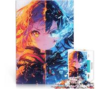 Puzzle for teenagers 1000 Pieces Fire Vs Ice Stressabbau Schwierige Herausforderung Geschenke für Freunde und Familie38x26cm