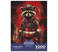 Puzzle for Teenagers 1000 Pieces Firefighter Raccoon Teenager Puzzles Brain Teaser Game Precision Cutting Unique Birthday And Gifts 70x50cm/1000pcs