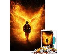 Puzzle for Teenagers 1000 Pieces Firefighter with Wings of Fire Help The Brain Exercise Pattern Assembly Toy Wall Decor for And 14 Years And over (38X26CM)