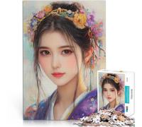 Puzzle for teenagers 1000 Pieces Floral Crown Portrait Herausforderndes Spiel eignet sich ideal als Geschenk für die ganze Familie38x26cm