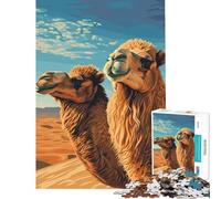 Puzzle for Teenagers 1000 Pieces Funny Camels Help The Brain Exercise Pattern Assembly Toy Wall Decor for And 14 Years And over (38X26CM)